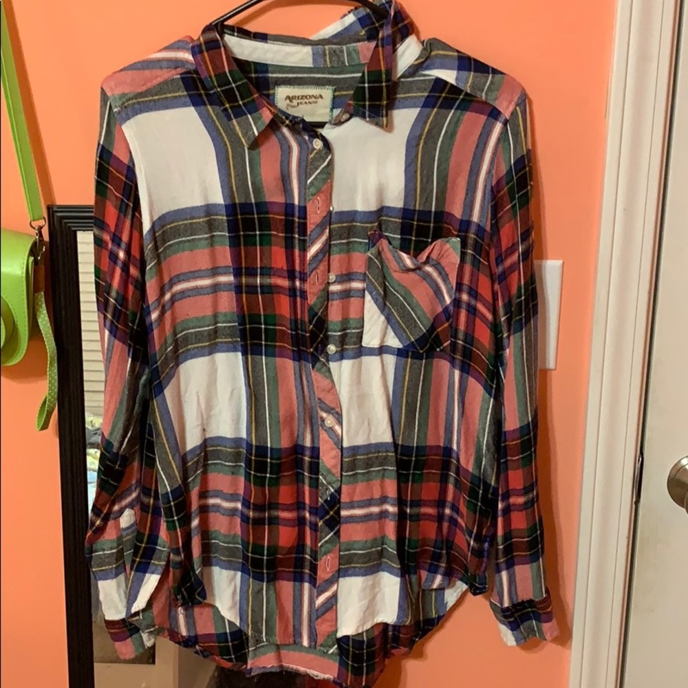Plaid shirt.
